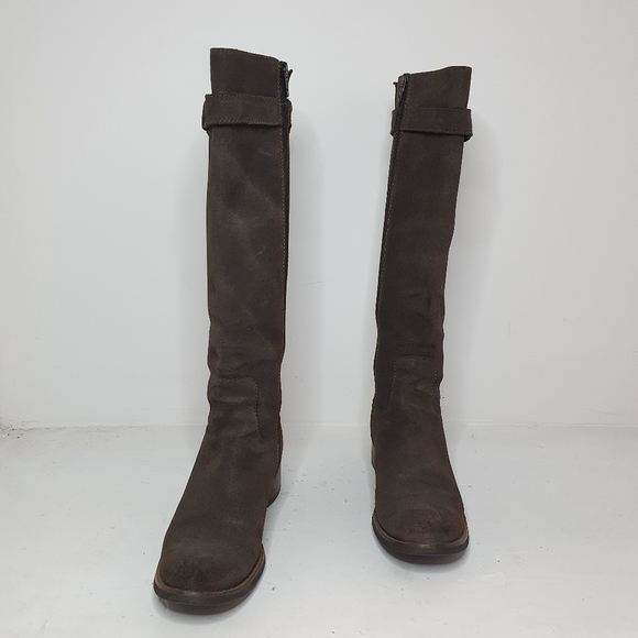 Malìparmi Suede Leather Heeled Long Boot Size 37 - Picture 3 of 13